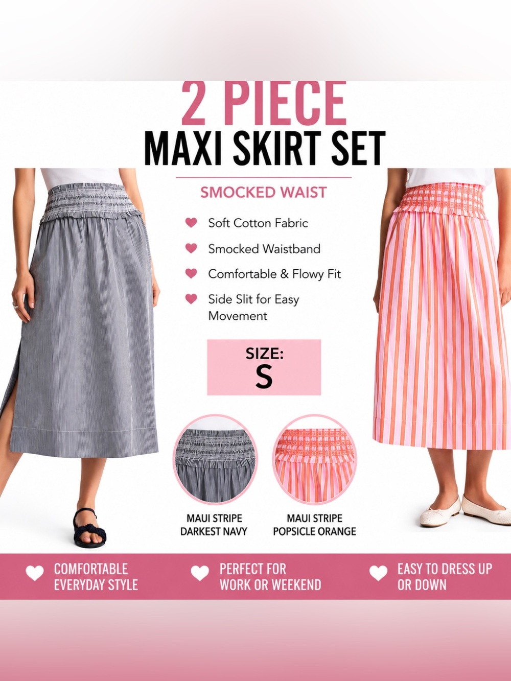 NWT Free Assembly Maxi Skirt Set - Set of 2 size S